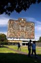 The Central Library on the campus of the National Autonomous University of Mexico in Mexico City, Mexico.