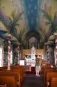 The painted interior of Saint Benedict Catholic Church located in Captin Cook on the Big Island of Hawaii.