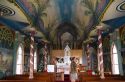 The painted interior of Saint Benedict Catholic Church located in Captin Cook on the Big Island of Hawaii.
