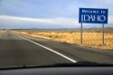 Welcome to Idaho road sign on the Idaho, Utah state border.