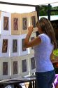 Street vendor selling prints of tango dancers in the Recoleta barrio of Buenos Aires, Argentina. MR