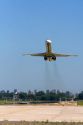 MD-80 airplane taking off from Aeroparque Metropolitano Jorge Newbery in Bueos Aires, Argentina.