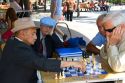 Chilean men play chess in the Plaza de Armas in Santiago, Chile.