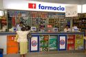 Pharmacy counter in Santiago, Chile.