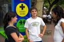 Chilean teens talk on the street in Mendoza, Argentina.