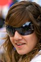 Portrait of a teenage girl wearing sunglasses at Ushuaia on the island of Tierra del Fuego, Argentina.