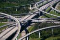 Aerial view of the freeway interchange of Interstate 45 and the State Highway Beltway 8 in Houston, Texas.