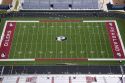 Aerial view of the Pearland Oilers high school football field in Pearland, Texas.