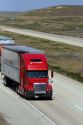 Semi truck traveling on Interstate 84 west near Boise, Idaho.