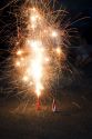 Consumer fireworks lit for Fourth of July neighborhood celebration in Boise, Idaho.