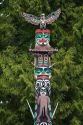 Totem pole located in Stanley Park at Vacouver, British Columbia, Canada.