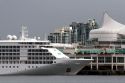 Silversea Silver Shadow cruise ship docked at Port Vancouver in British Columbia, Canada.