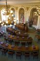 The New Hampshire Senate Chamber inside the State House at Concord, New Hampshire, USA.