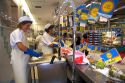 Fish market inside a supermarket in the town of Guernica in the province of Biscay, Basque Country, Northern Spain.