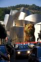 Street scene in front of the Guggenheim Museum in the city of Bilbao, Biscay, Basque Country, northern Spain.