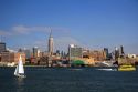 The Hudson River and New York City, New York, USA.