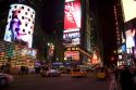 Times Square at night in Manhattan, New York City, New York, USA.