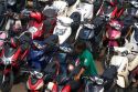 Scooters parked in the Cholon district of Ho Chi Minh City, Vietnam.