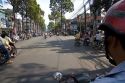 Vietnamese people ride motorbikes in Ho Chi Minh City, Vietnam.