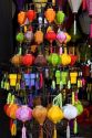 Colorful silk lanterns being sold in Hoi An, Vietnam.