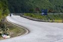 Motorcycle traveling on the Hai Van Pass in Vietnam.