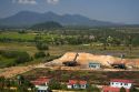 Piles of wood chips used at a paper mill in Phu Gia, Vietnam.