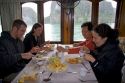 Tourists dine on a boat in Ha Long Bay, Vietnam.