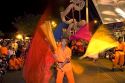 Dragon dance performance during Tet Lunar New Year celebrations in Ho Chi Minh City, Vietnam.
