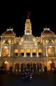 Ho Chi Minh City Hall at night with lights, Vietnam.