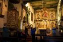 The Golden Altar inside the Father Serra's Church at Mission San Juan Capistrano, California, USA.
