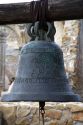 San Vicente bell from The Great Stone Church bell tower at the Mission San Juan Capistrano, California, USA.