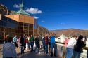 Tourist at the Hoover Dam on the border between the states of Arizona and Nevada, USA.
