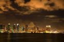 San Diego skyline at night in Southern California, USA.