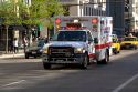 Ambulance in downtown Chicago, Illinois, USA.