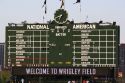 Scoreboard at Wrigley Field in Chicago, Illinois, USA.