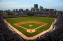 Wrigley Field during a Cubs baseball game in Chicago, Illinois, USA.