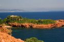 Coastal view of the Mediterranean Sea near Frejus in Southern France.