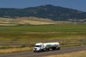 Tanker truck along Interstate 84 near North Powder, Oregon, USA.