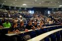 Students attend class in a lecture hall at the Paul Verlaine University in Metz, France.