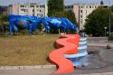 Public art at the entrance to the commune of Commercy, France.