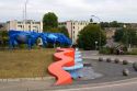 Public art at the entrance to the commune of Commercy, France.