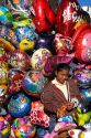 Street vendor selling balloons in the city of Puebla, Puebla, Mexico.