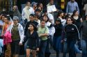 People on the street in Mexico City, Mexico.