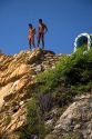 The La Quebrada Cliff Divers perform for the public from the cliffs of La Quebrada in Acapulco, Guerrero, Mexico.