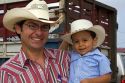 Costa Rican rancher and his son at Liberia, Costa Rica. MR