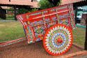 Carretas are elaborately painted oxcarts in the city of Sarchi Norte, Cosat Rica.