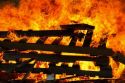 The flames of a bonfire in Boise, Idaho, USA.