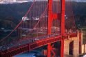 The Golden Gate Bridge at dusk in the San Francisco Bay area, California, USA.