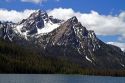 McGown Peak and Stanley Lake in the Sawtooth Mountain Range near Stanley, Idaho, USA.