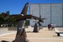 Bronze sculpures of vintage WW11 aircraft at the Air Force Academy in Colorado Springs, Colorado, USA.